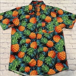 Dixxon “The Express” Pineapple Print Limited Edition Men's Party Shirt S EUC